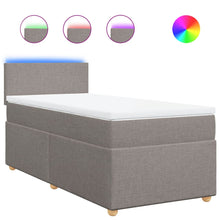 Boxspring met matras stof taupe 90x200 cm