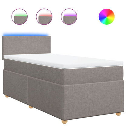 Boxspring met matras stof taupe 90x200 cm