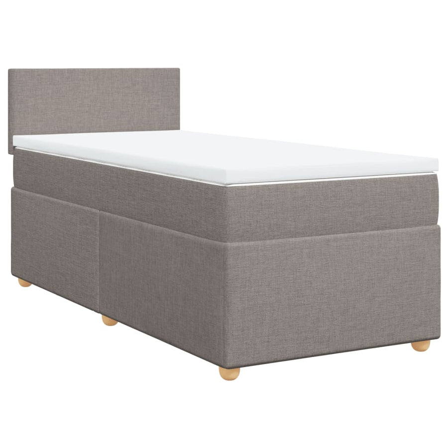 Boxspring met matras stof taupe 90x200 cm