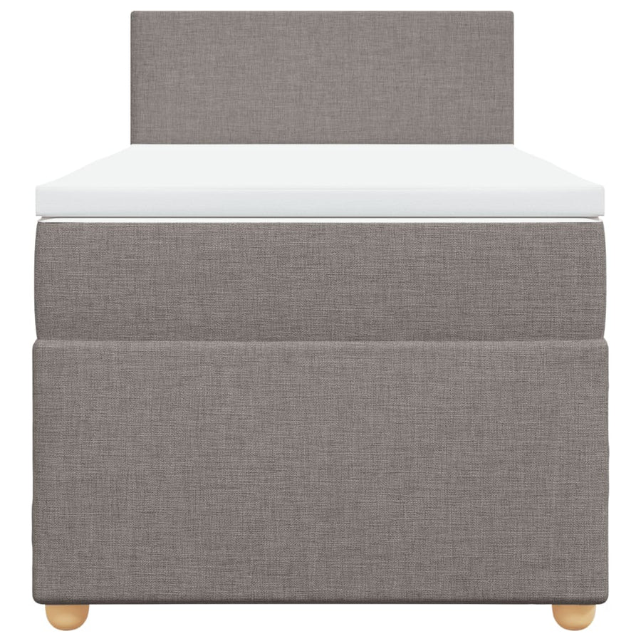 Boxspring met matras stof taupe 90x200 cm