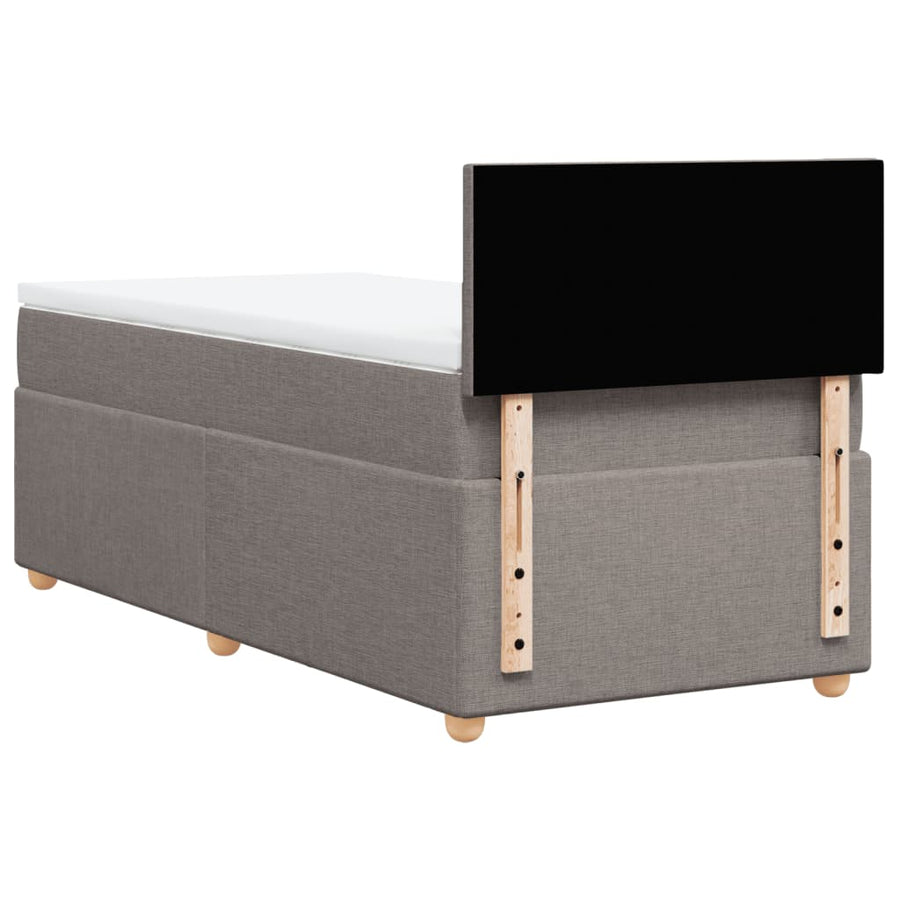 Boxspring met matras stof taupe 90x200 cm