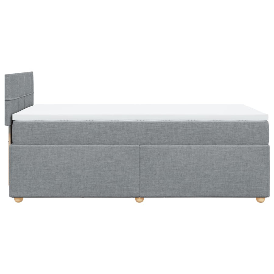 Boxspring met matras stof lichtgrijs 90x200 cm