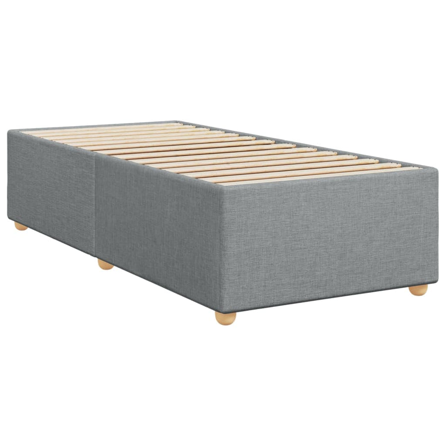 Boxspring met matras stof lichtgrijs 90x200 cm
