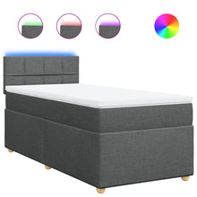 Boxspring met matras stof donkergrijs 90x200 cm