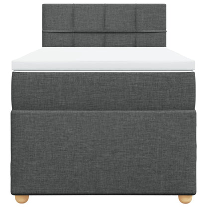 Boxspring met matras stof donkergrijs 90x200 cm