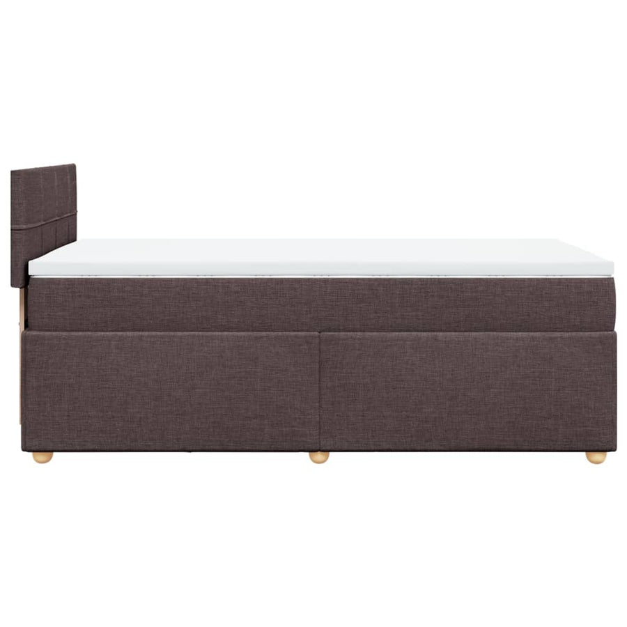 Boxspring met matras stof donkerbruin 90x200 cm