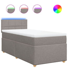 Boxspring met matras stof taupe 90x200 cm