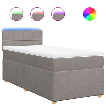 Boxspring met matras stof taupe 90x200 cm