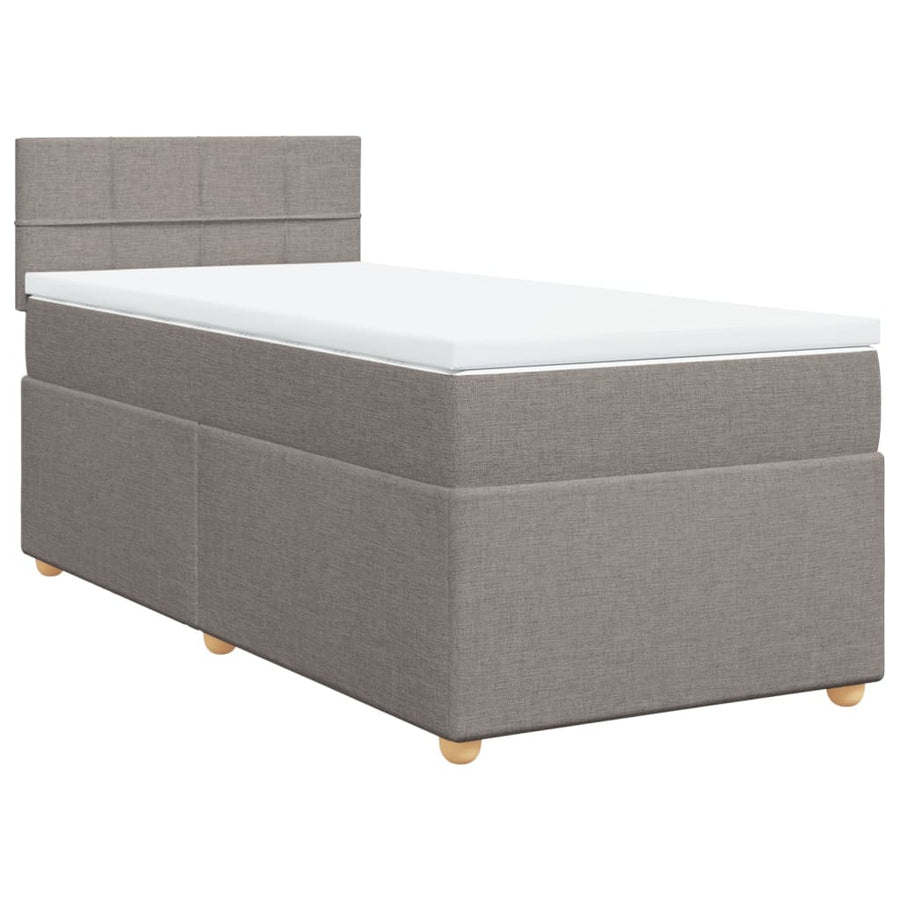 Boxspring met matras stof taupe 90x200 cm
