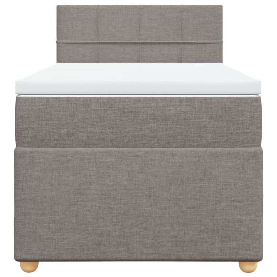 Boxspring met matras stof taupe 90x200 cm