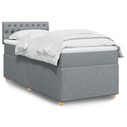 Boxspring 90x200 cm lichtgrijs met pocketveringmatras