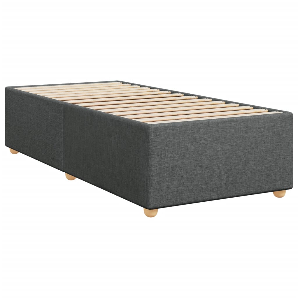 Boxspring met matras stof donkergrijs 90x200 cm