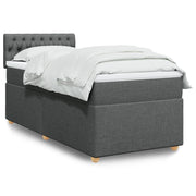 Boxspring met matras 90x200 cm donkergrijs