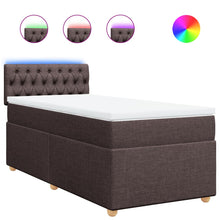 Boxspring met matras stof donkerbruin 90x200 cm