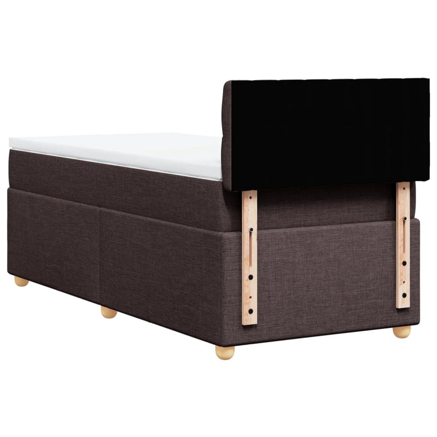 Boxspring met matras stof donkerbruin 90x200 cm