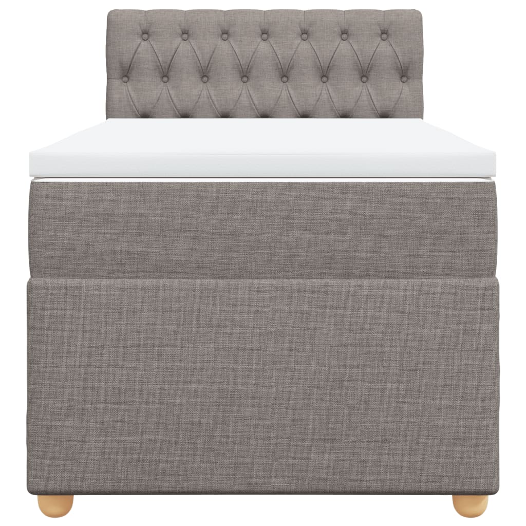 Boxspring met matras stof taupe 90x200 cm