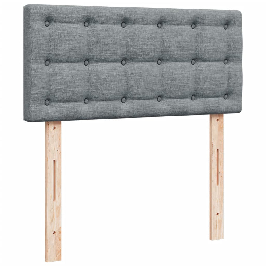 Boxspring met matras stof lichtgrijs 90x200 cm