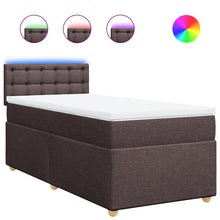 Boxspring met matras stof donkerbruin 90x200 cm