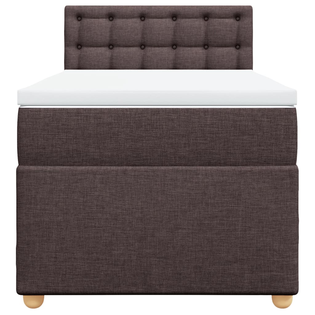 Boxspring met matras stof donkerbruin 90x200 cm