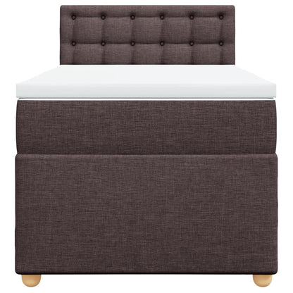 Boxspring met matras stof donkerbruin 90x200 cm