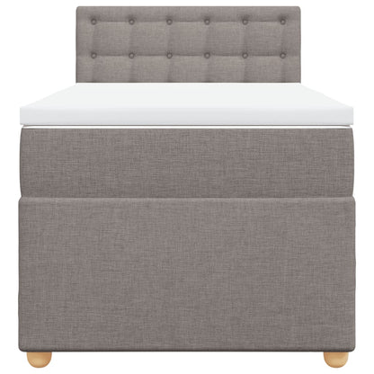 Boxspring met matras stof taupe 90x200 cm
