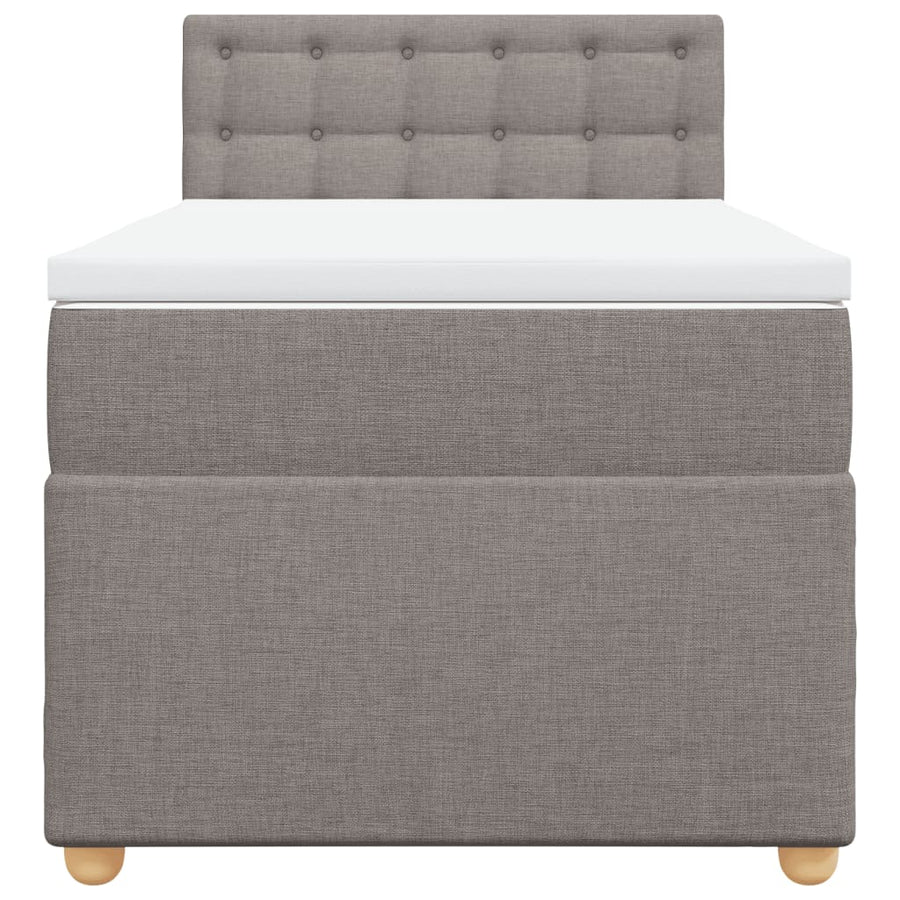 Boxspring met matras stof taupe 90x200 cm
