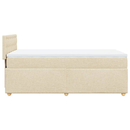 Boxspring met matras stof crèmekleurig 90x200 cm