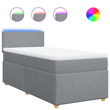 Boxspring met matras stof lichtgrijs 100x200 cm