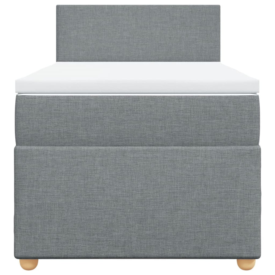 Boxspring met matras stof lichtgrijs 100x200 cm