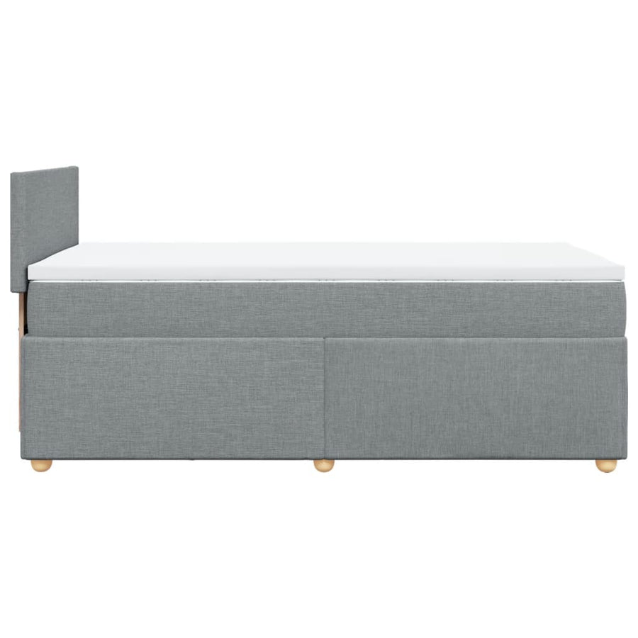Boxspring met matras stof lichtgrijs 100x200 cm