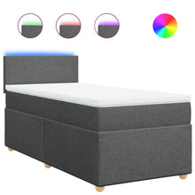 Boxspring met matras stof donkergrijs 100x200 cm