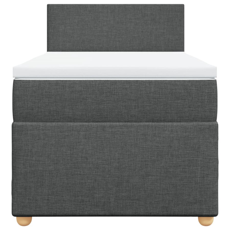 Boxspring met matras stof donkergrijs 100x200 cm