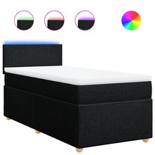 Boxspring met matras stof zwart 100x200 cm