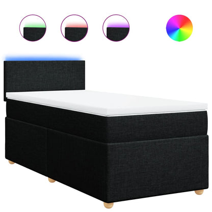 Boxspring met matras stof zwart 100x200 cm
