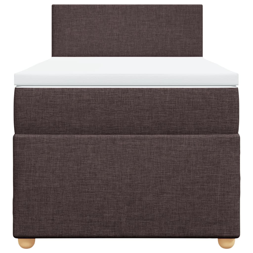 Boxspring met matras stof donkerbruin 100x200 cm