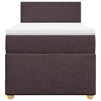 Boxspring met matras stof donkerbruin 100x200 cm