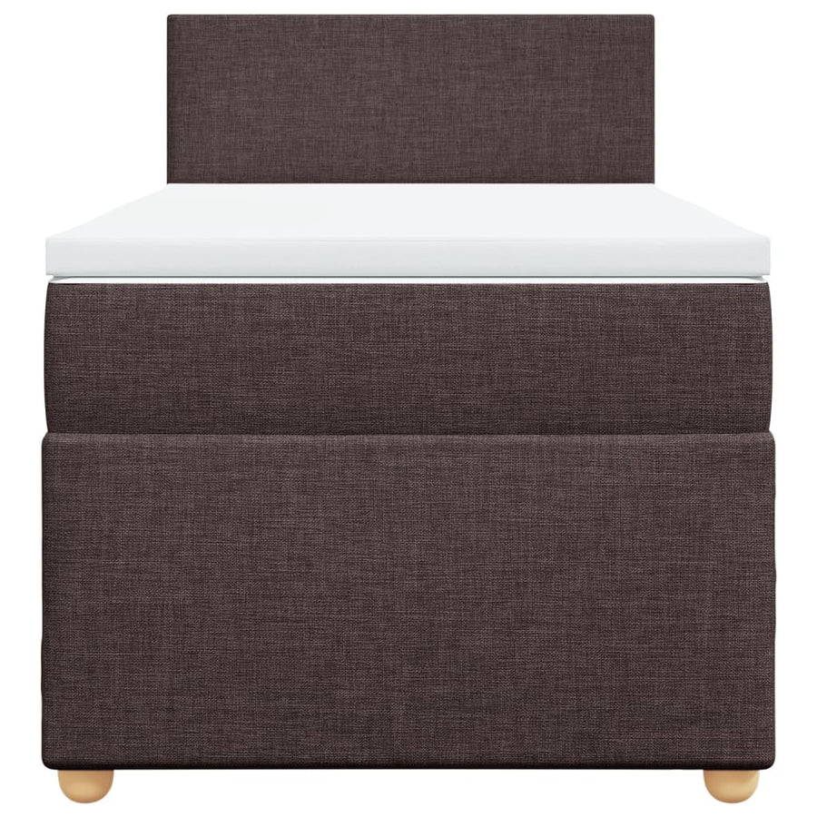 Boxspring met matras stof donkerbruin 100x200 cm
