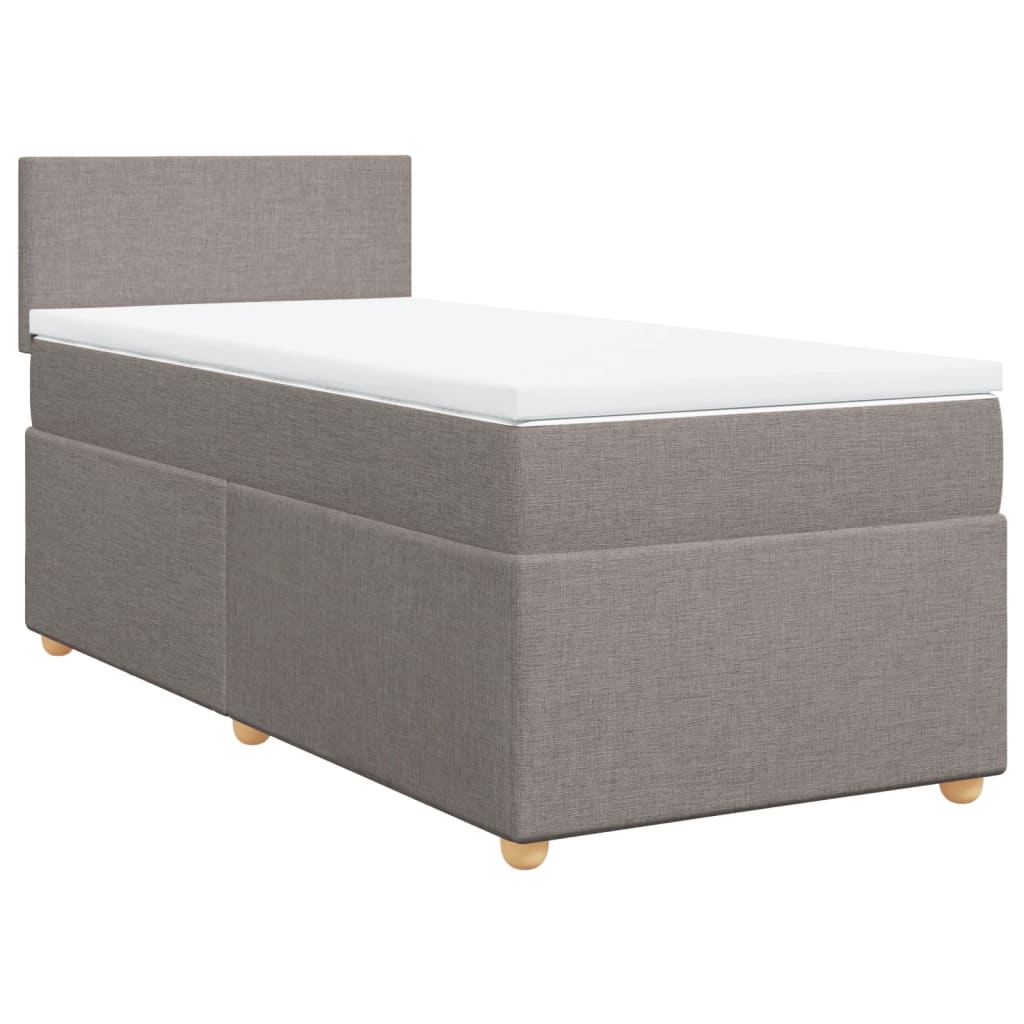 Boxspring met matras stof taupe 100x200 cm
