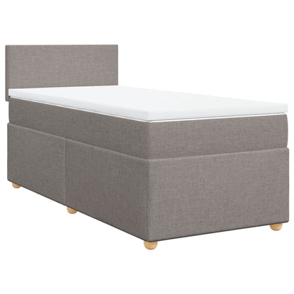 Boxspring met matras stof taupe 100x200 cm