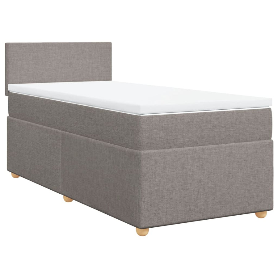 Boxspring met matras stof taupe 100x200 cm
