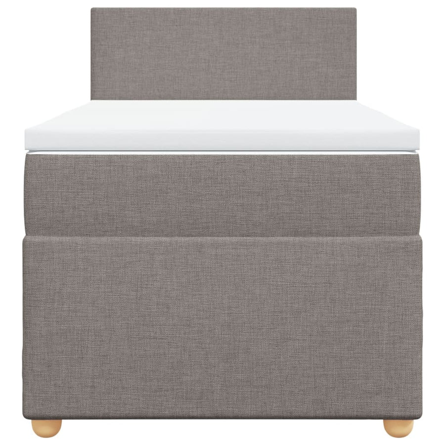 Boxspring met matras stof taupe 100x200 cm