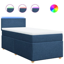 Boxspring met matras stof blauw 100x200 cm