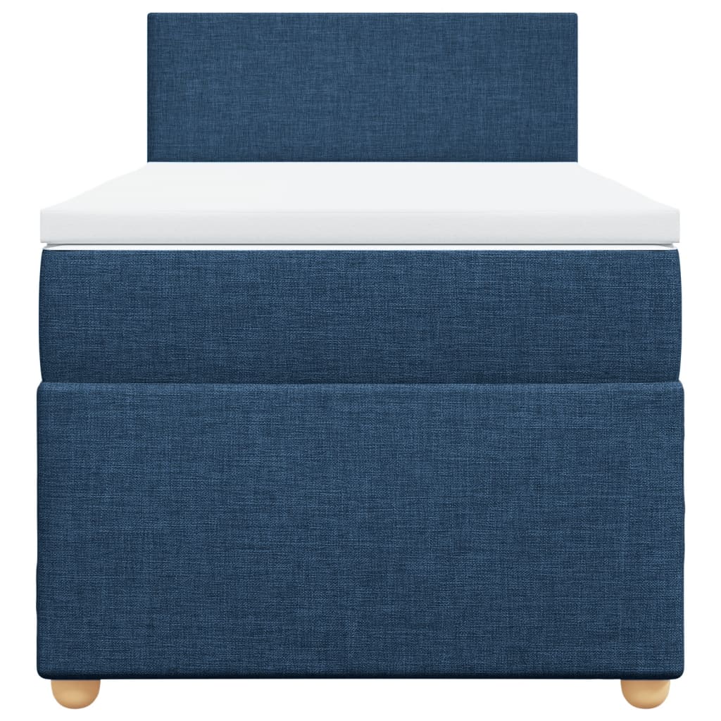 Boxspring met matras stof blauw 100x200 cm