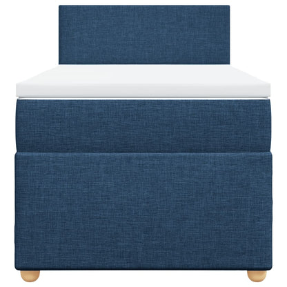 Boxspring met matras stof blauw 100x200 cm