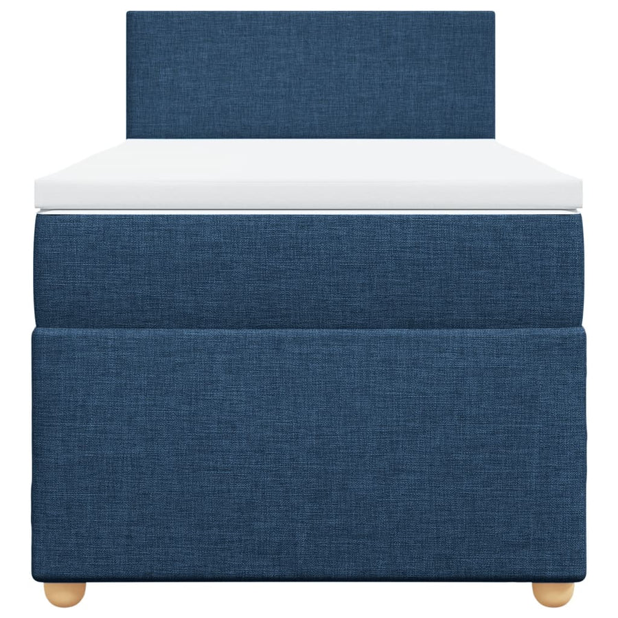 Boxspring met matras stof blauw 100x200 cm