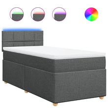 Boxspring met matras stof donkergrijs 100x200 cm