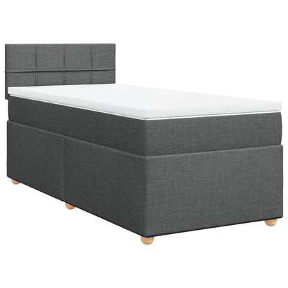 Boxspring met matras stof donkergrijs 100x200 cm