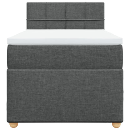 Boxspring met matras stof donkergrijs 100x200 cm