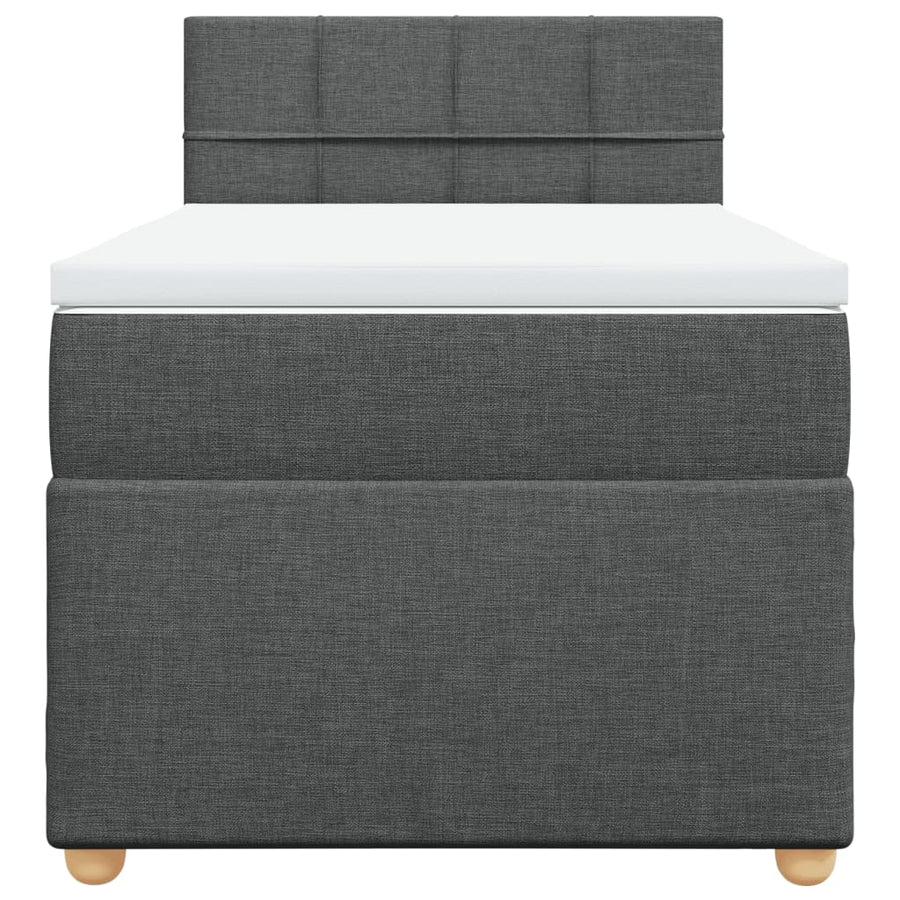 Boxspring met matras stof donkergrijs 100x200 cm