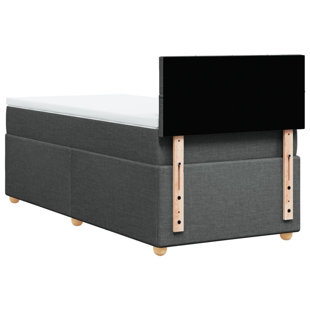 Boxspring met matras stof donkergrijs 100x200 cm